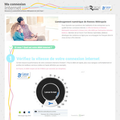 Portfolio - page responsive Test Connexion Internet par Frédérique Celeste